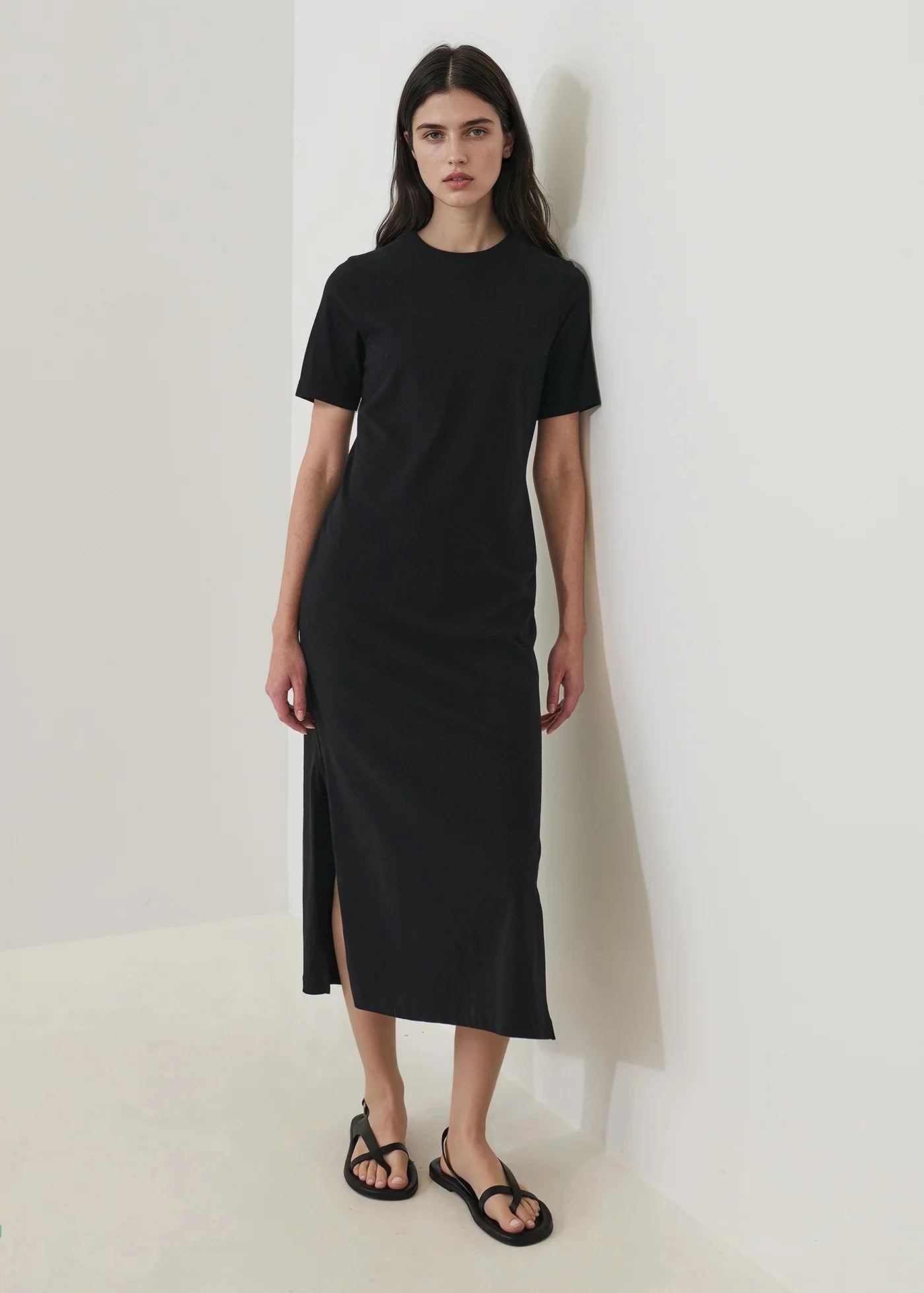 Organic Cotton T-Shirt Dress in Black