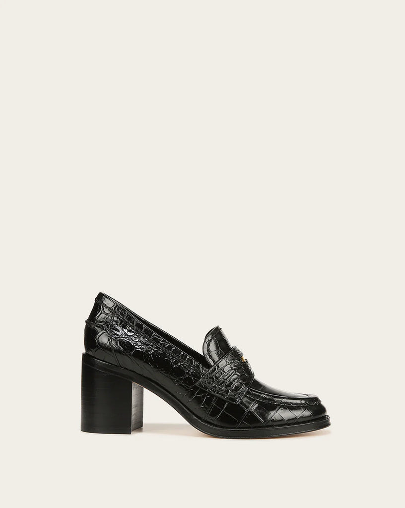 Penny Loafer Heel in Black