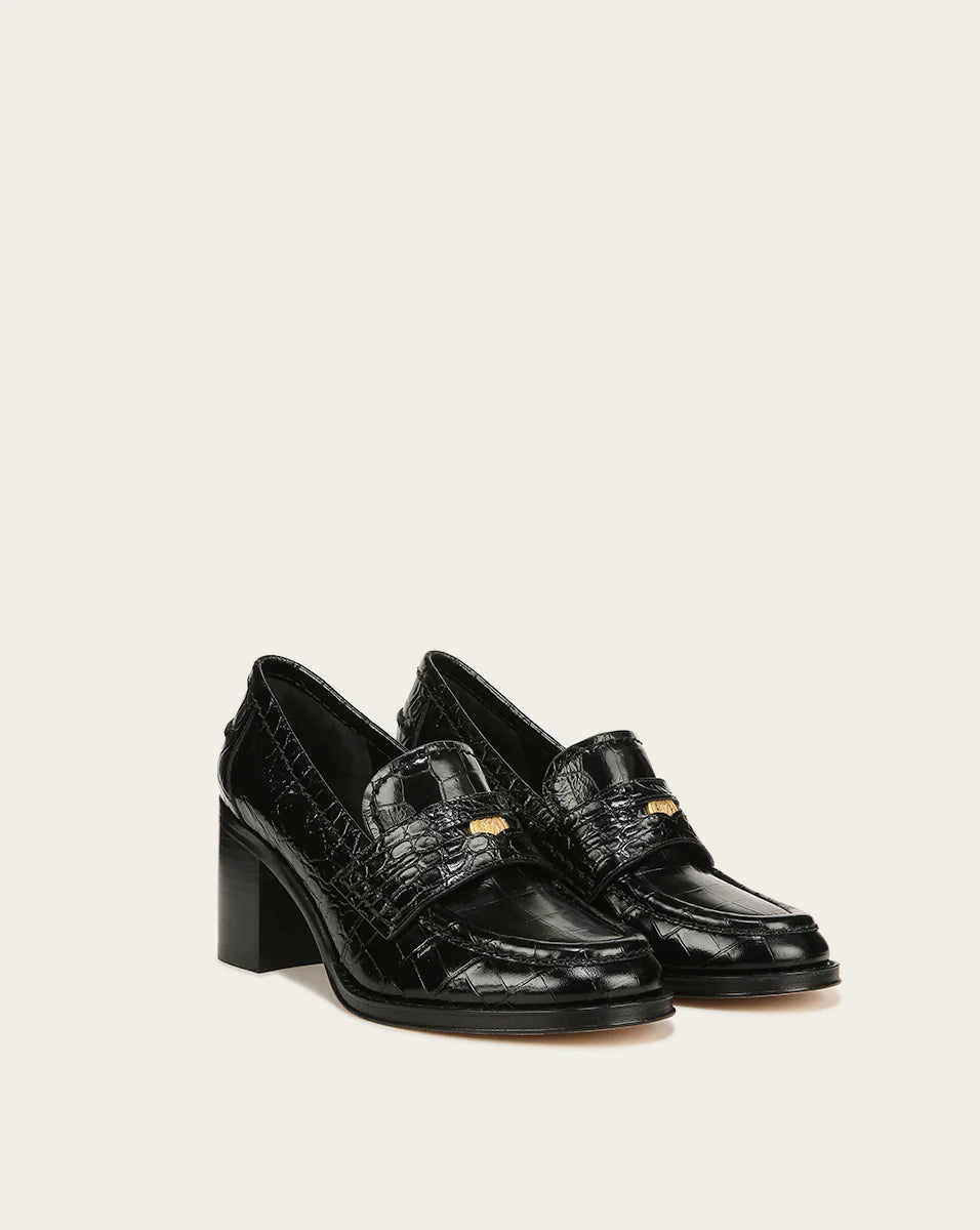 Penny Loafer Heel in Black