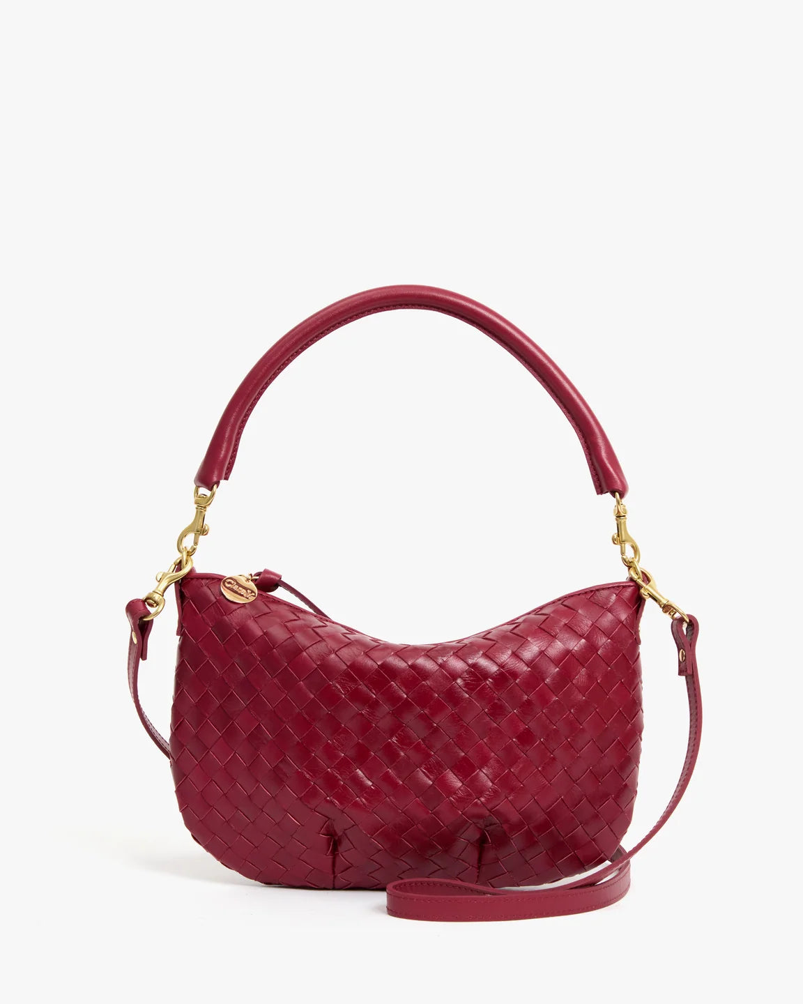 Petit Moyen Messenger in Garnet Diagonal Woven