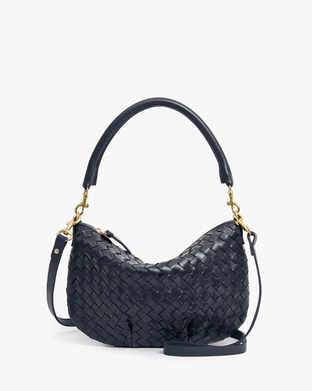 Petit Moyen Messenger in Twilight Navy Diagonal Woven