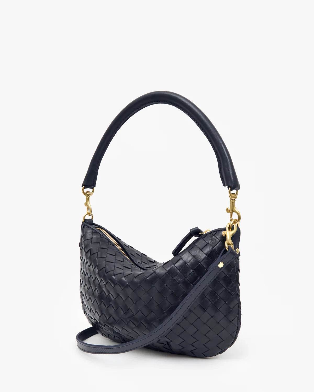 Petit Moyen Messenger in Twilight Navy Diagonal Woven