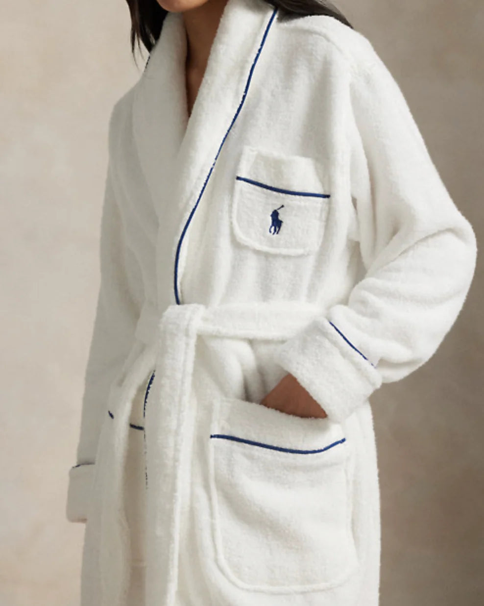 Polo Essentials Robe in White Cloud