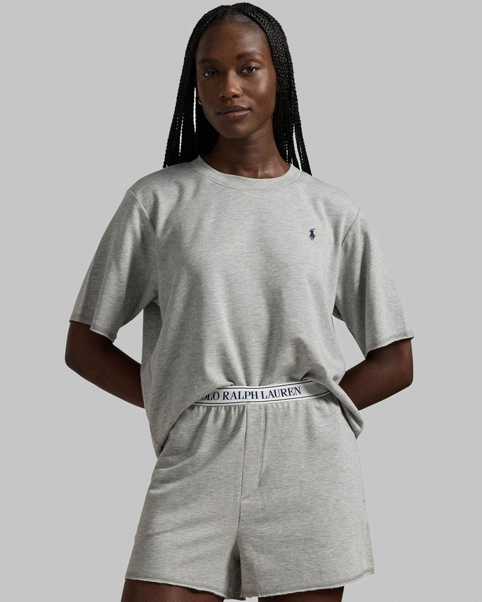 Short Sleeve Short Set in Heather Grey