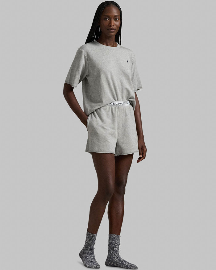 Short Sleeve Short Set in Heather Grey