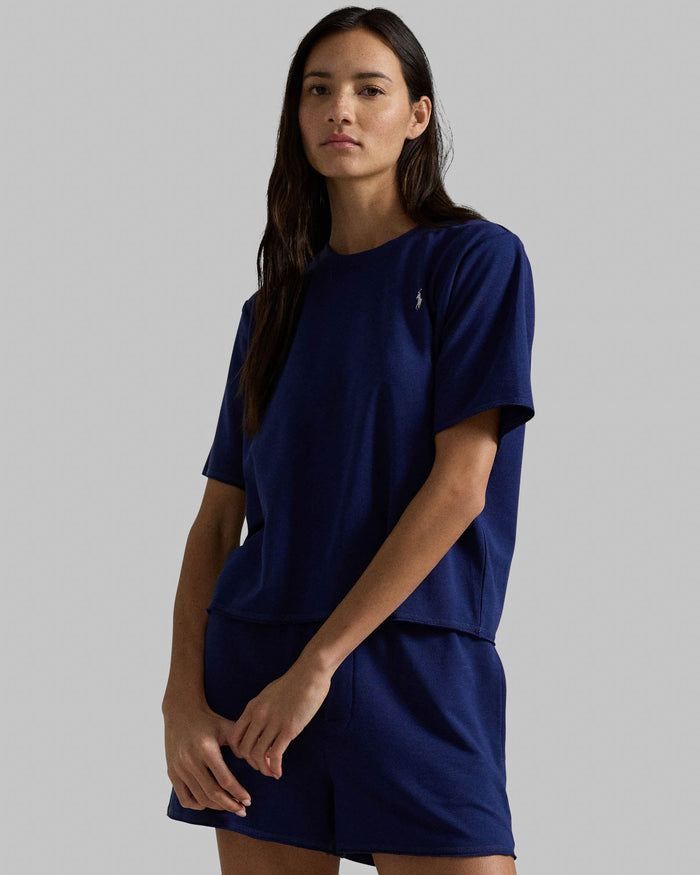Short Sleeve Short Set in Navy