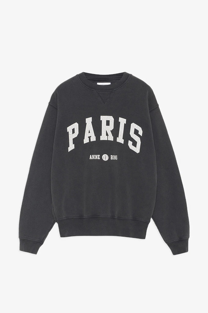Ramona Sweatshirt Paris in Washed Black