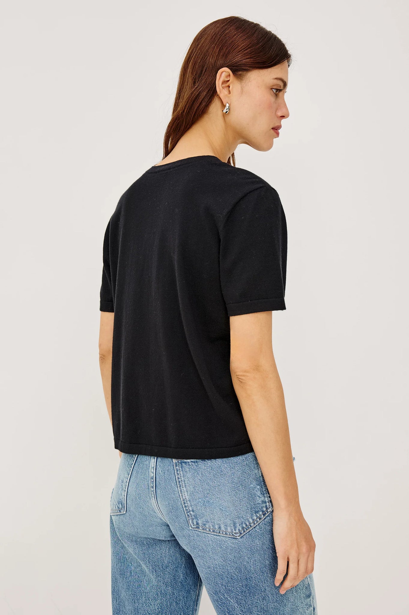 Cotton Cashmere T-Shirt in Black