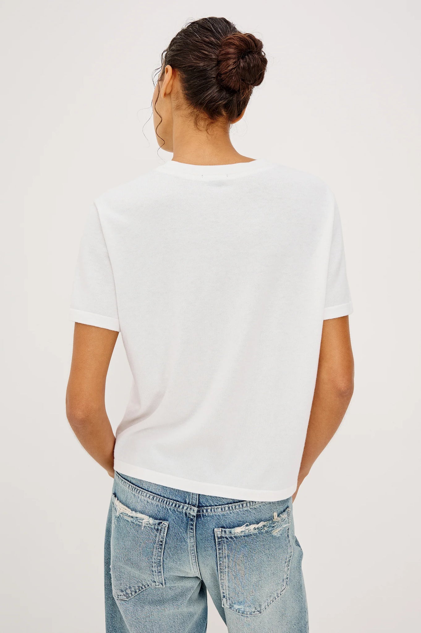 Cotton Cashmere T-Shirt in White