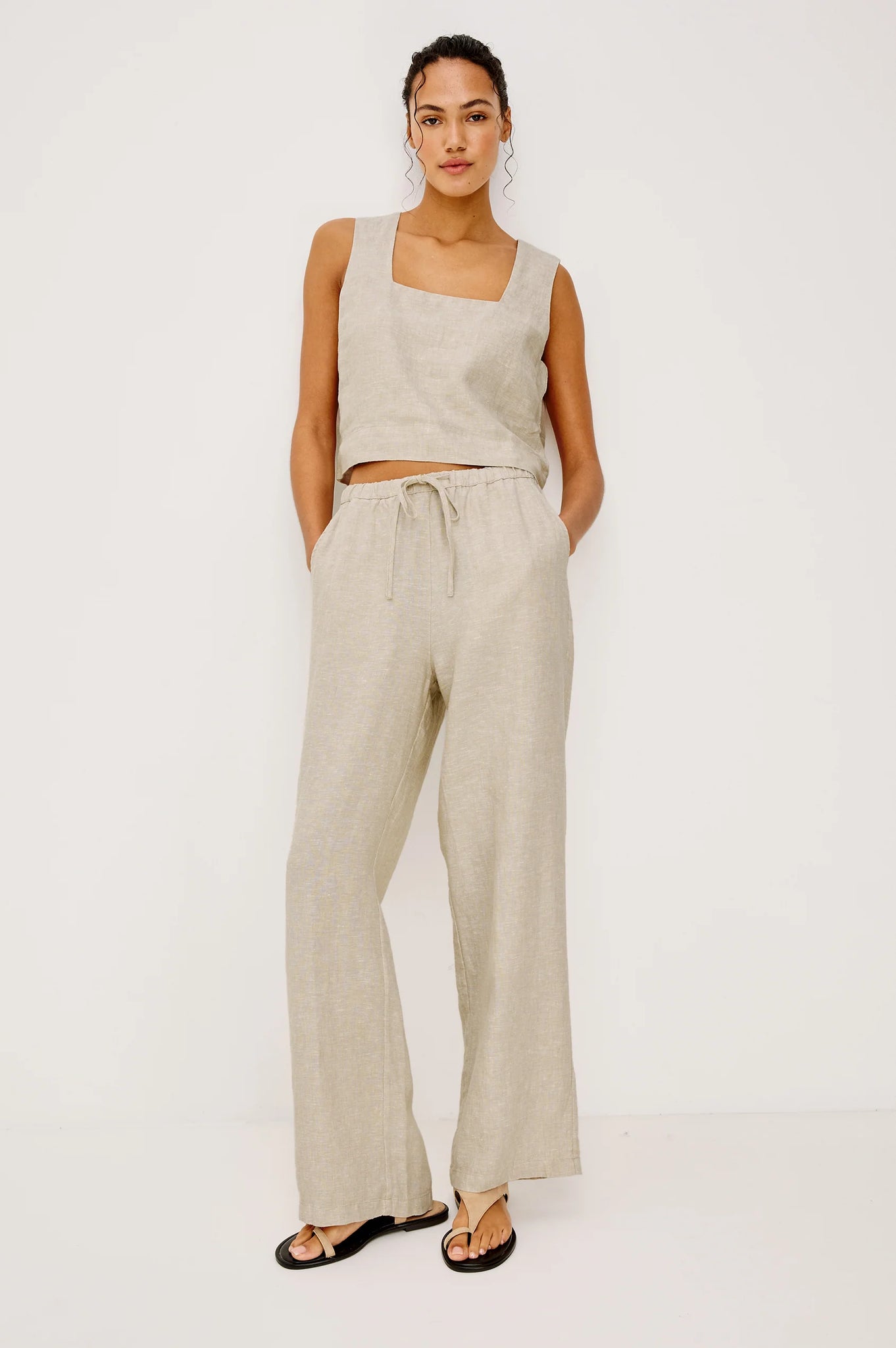 Emmie Pant in Heathered Flax