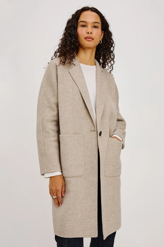 Everest Coat in Oat Herringbone