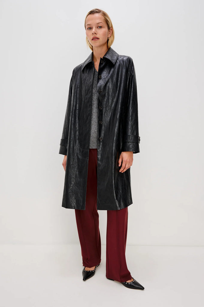 Hills Jacket in Faux Leather Black