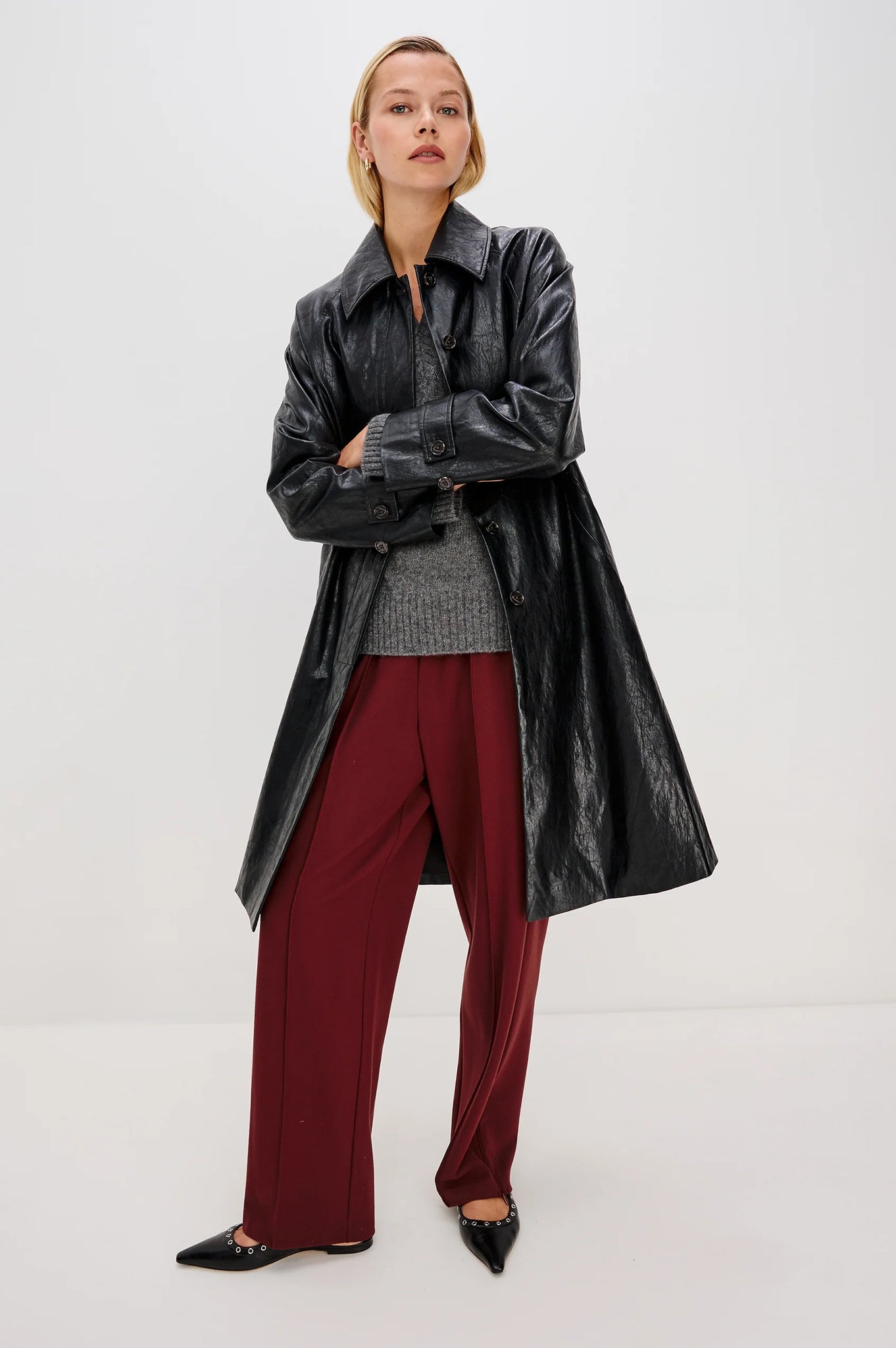 Hills Jacket in Faux Leather Black