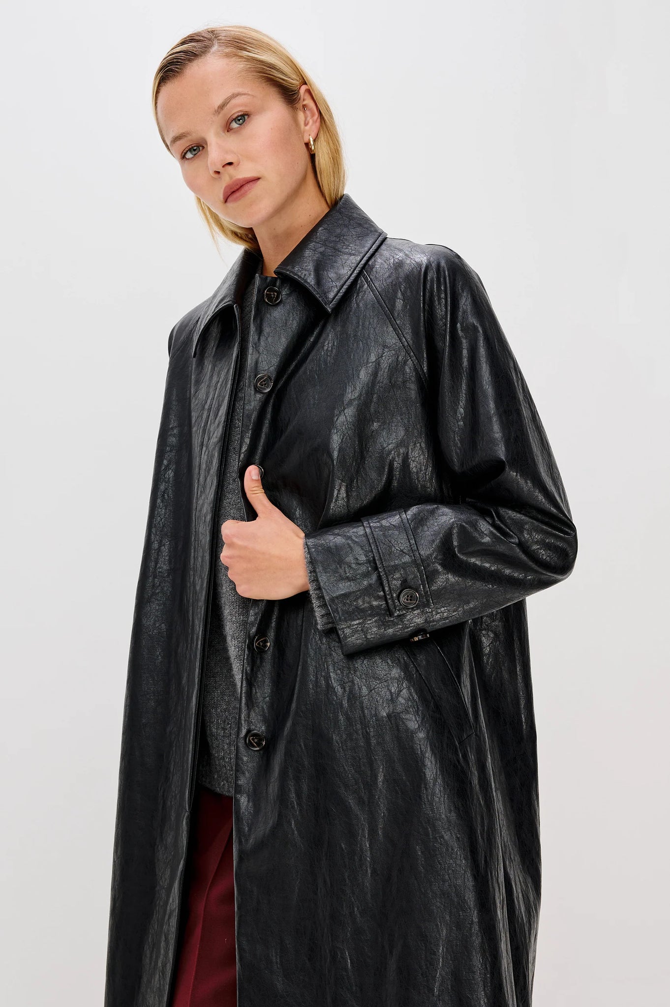 Hills Jacket in Faux Leather Black