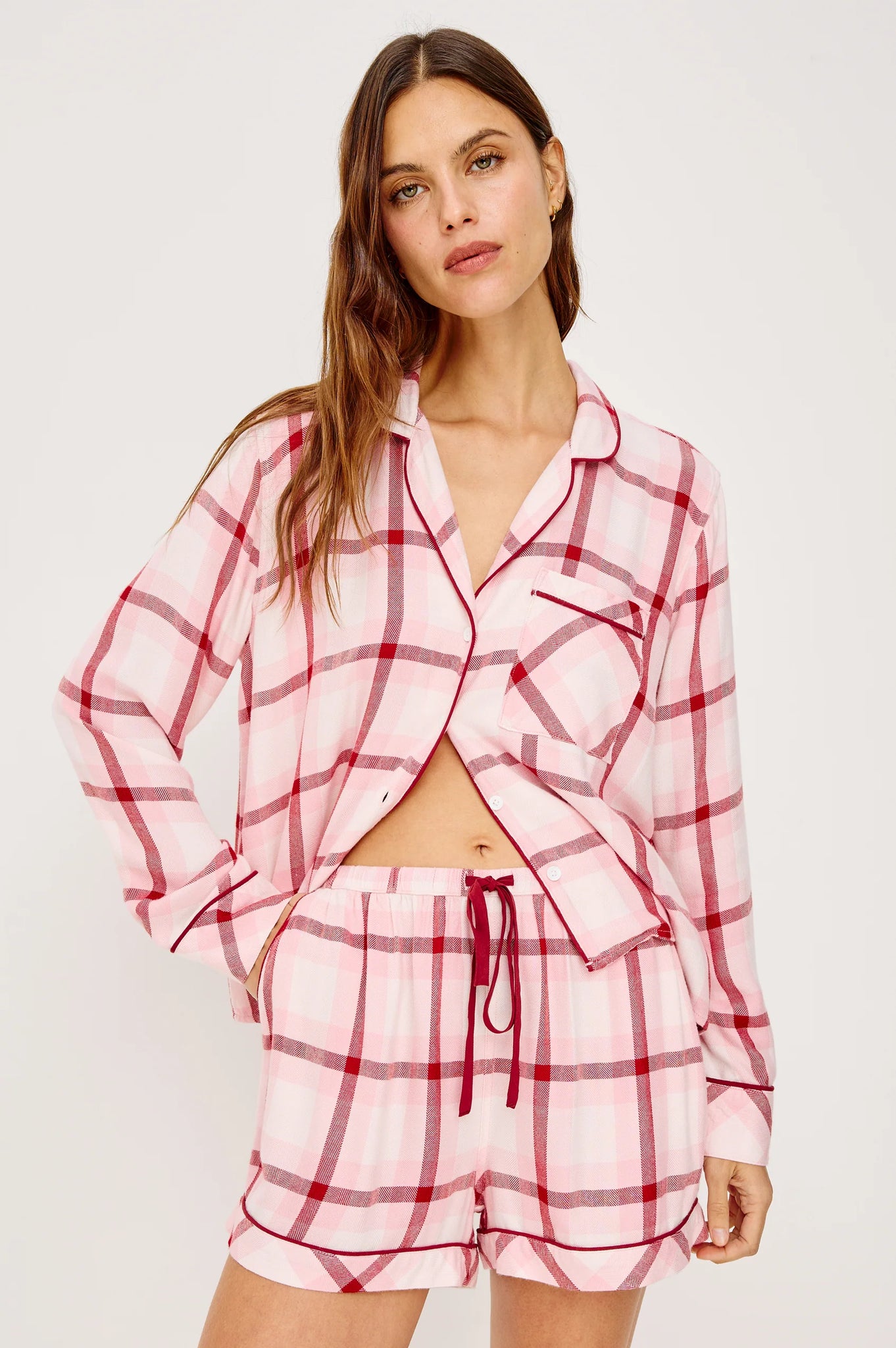 Kellen Pajama Set in Pink Cherry
