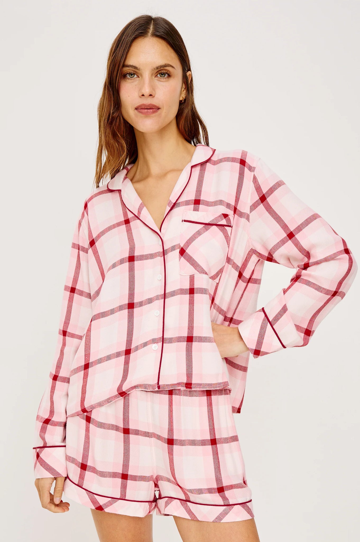 Kellen Pajama Set in Pink Cherry