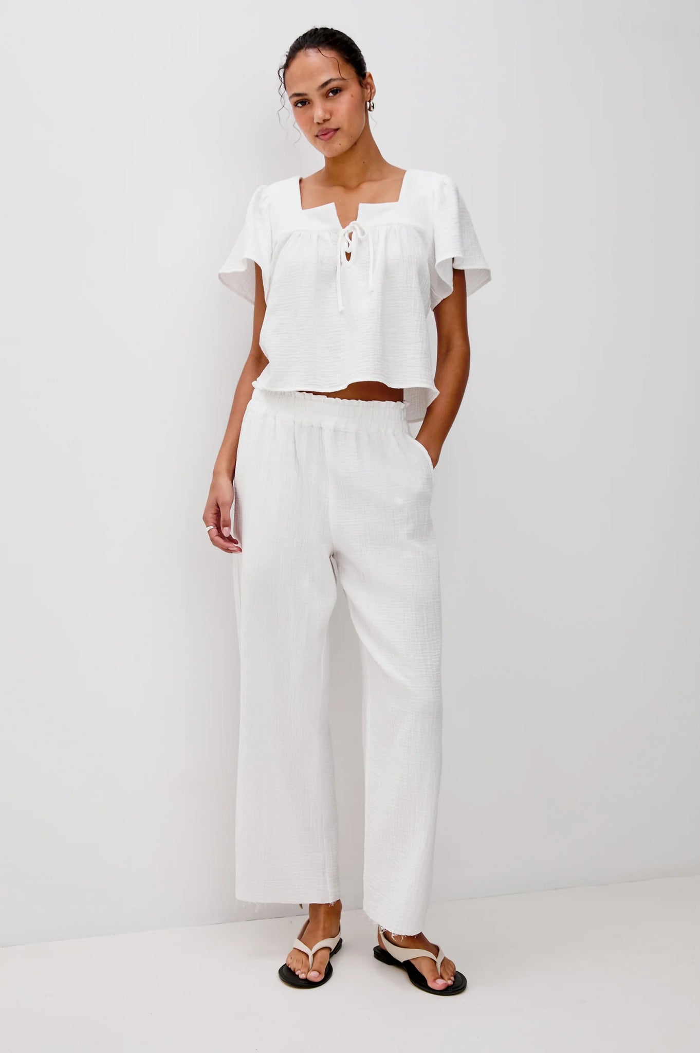 Leon Crop Pant in White