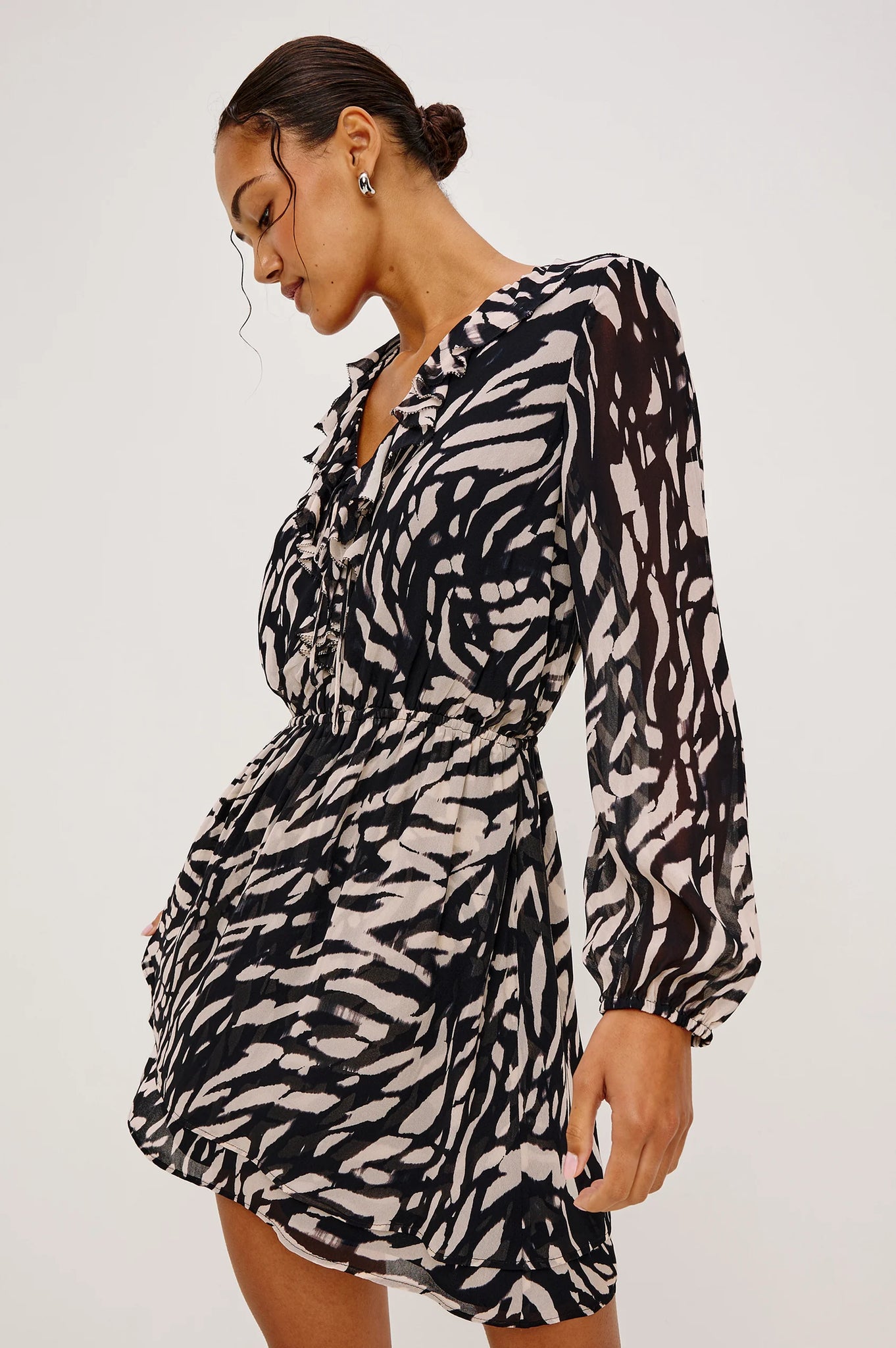 Lucresia Dress in Ivory Tiger Stripe