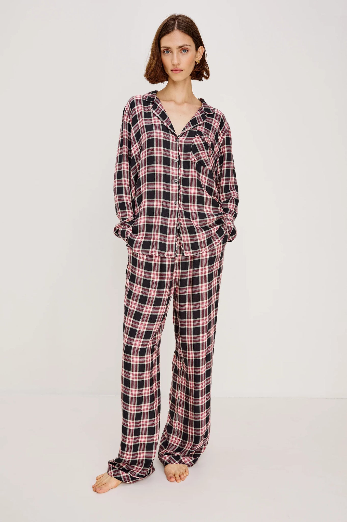 Luna Pajama Set in Onyx Plum