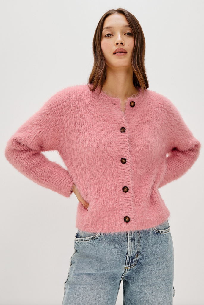 Melo Cardigan in Heather Pink