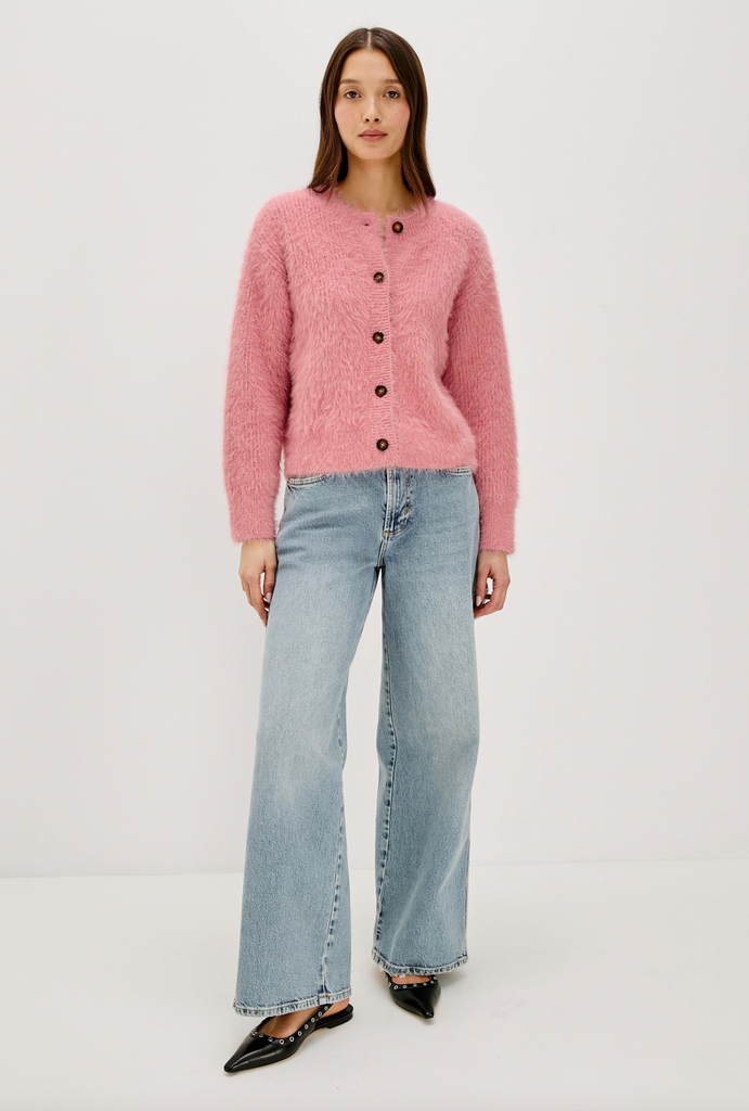 Melo Cardigan in Heather Pink