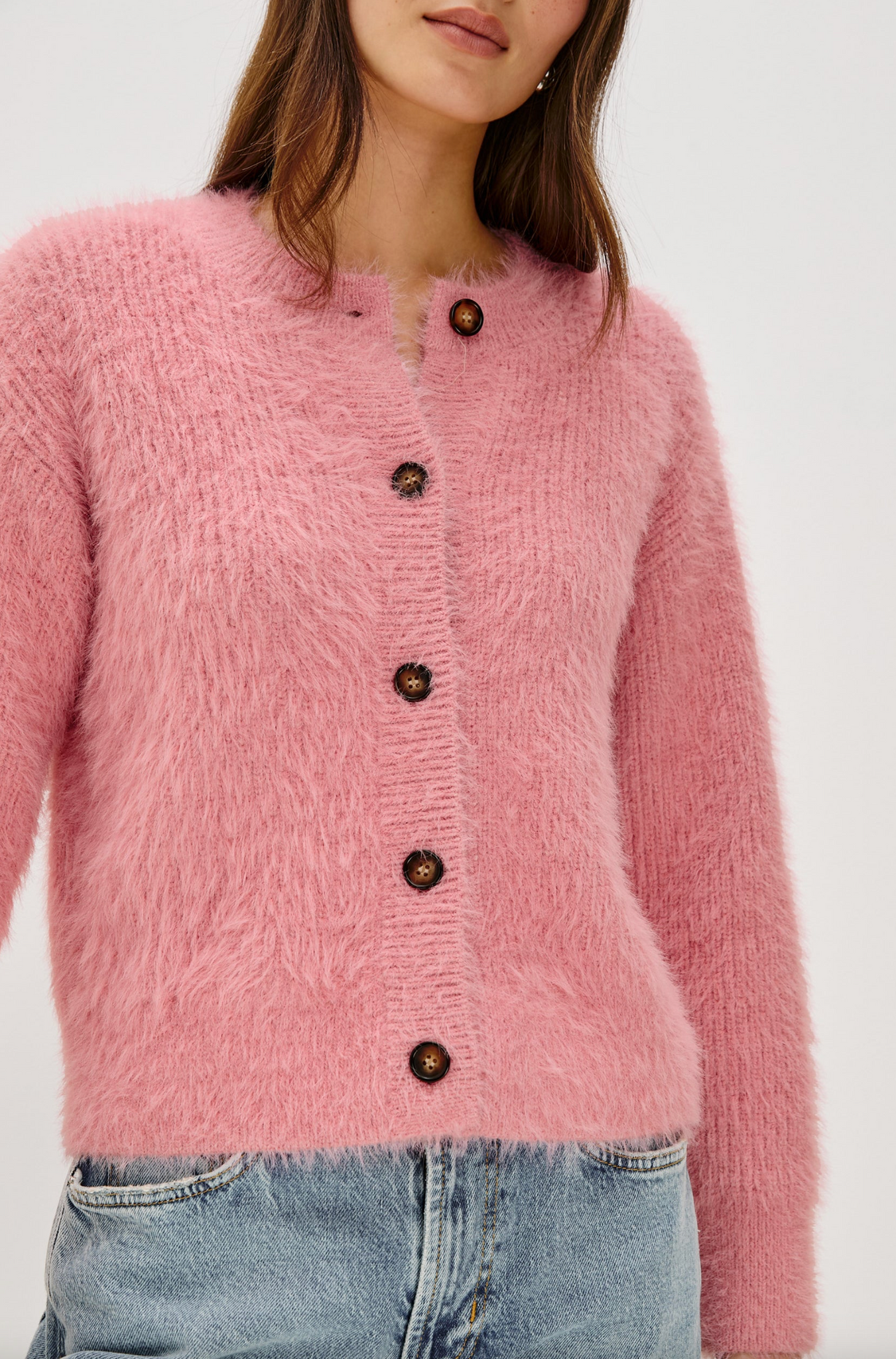 Melo Cardigan in Heather Pink
