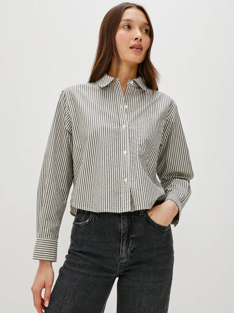 Ramy Shirt in Noir Stripe