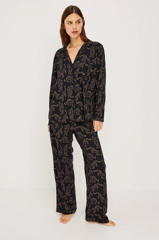Varra Pajama Set in Tan Jaguars