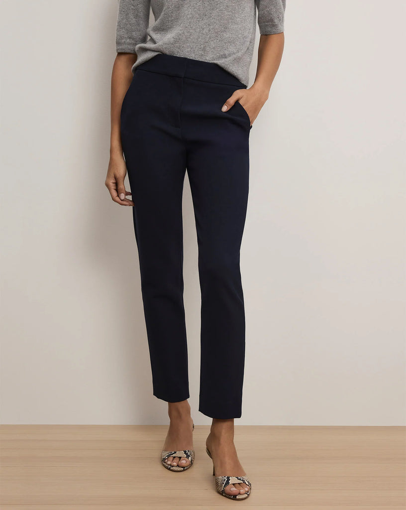 Renzo Clean Waistband Pant in Navy