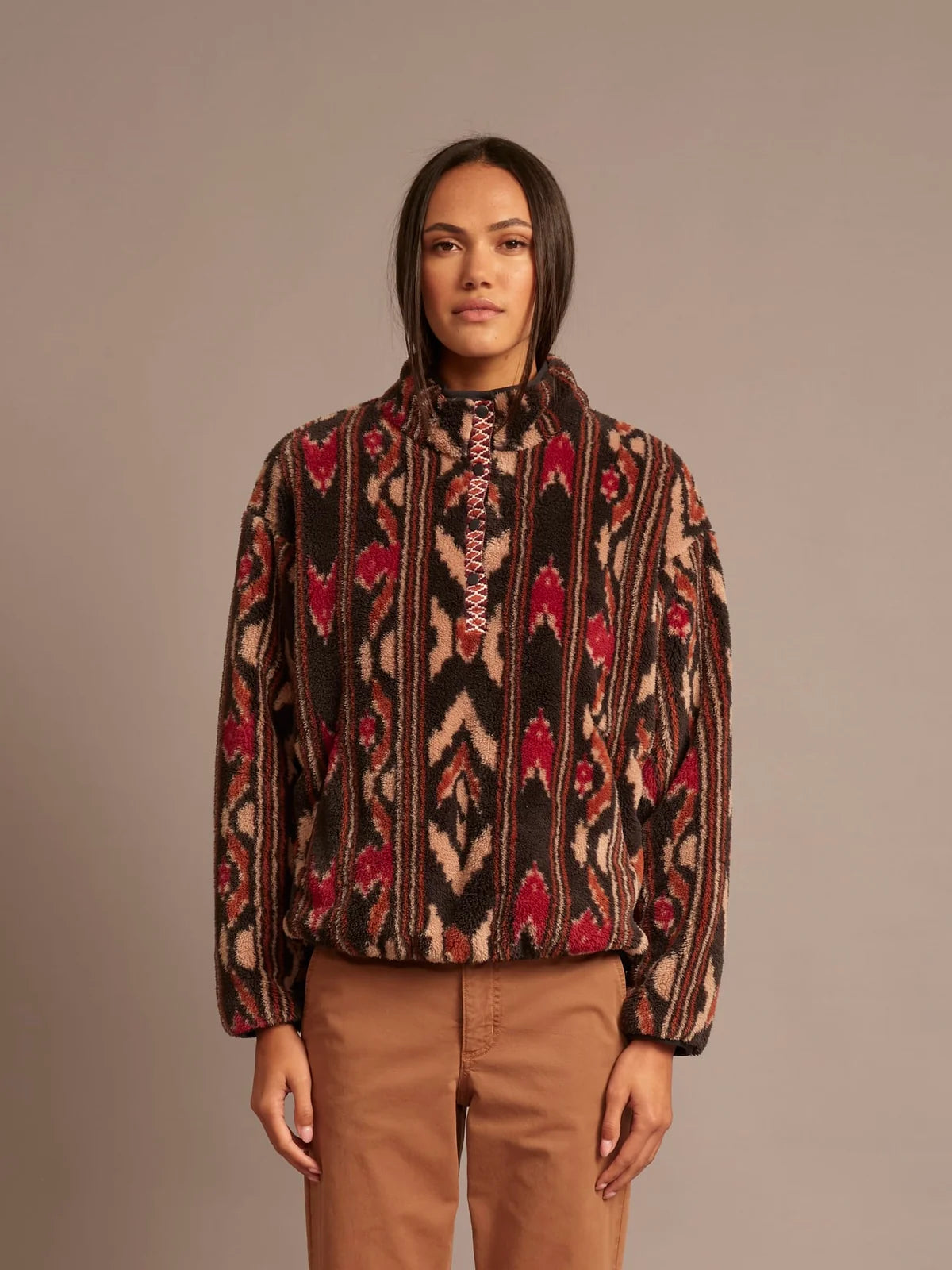Ridge Pullover in Black Ikat