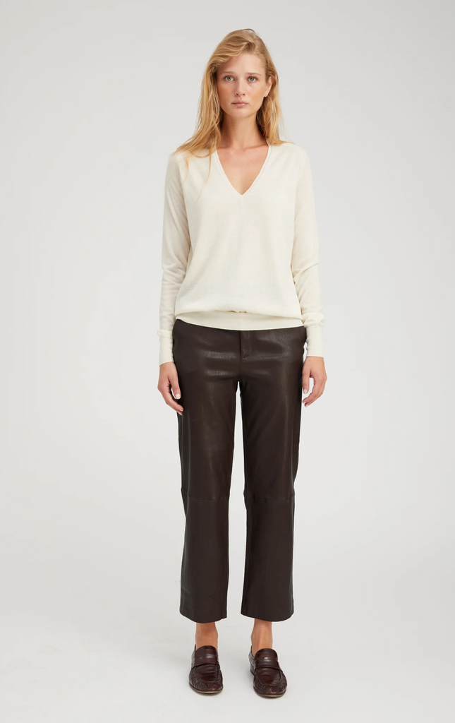 Americano Leather Cropped Trousers