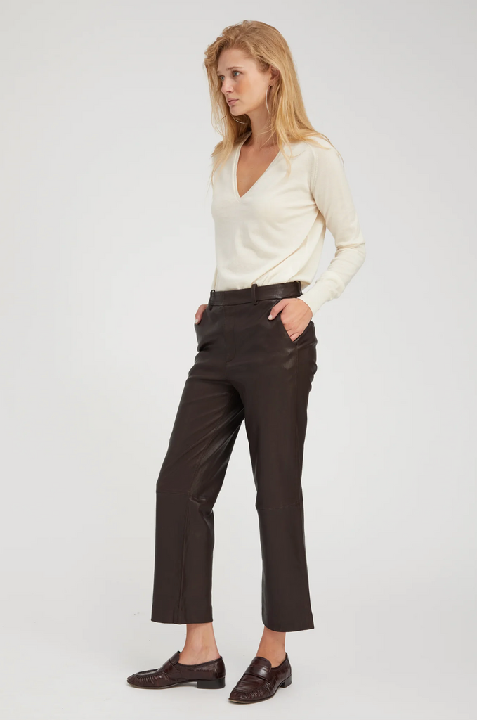 Americano Leather Cropped Trousers
