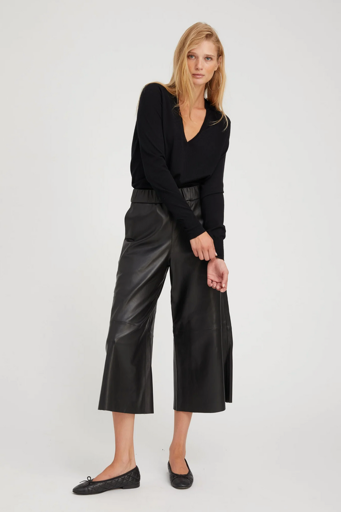 SPRWMN Black Leather Culotte