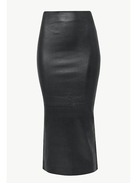 Black Leather Tube Skirt