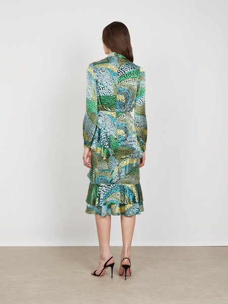 Isa Ruffle Dress in Jungle