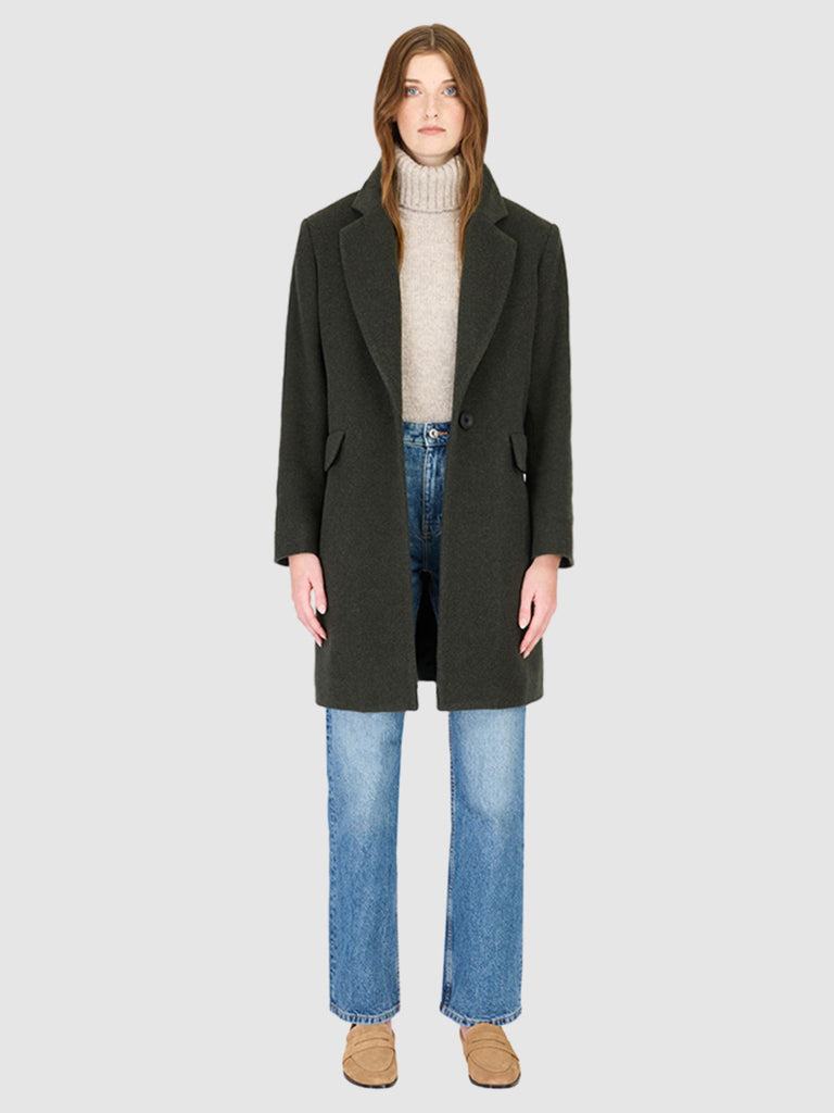 Scarlett Coat in Green Melange