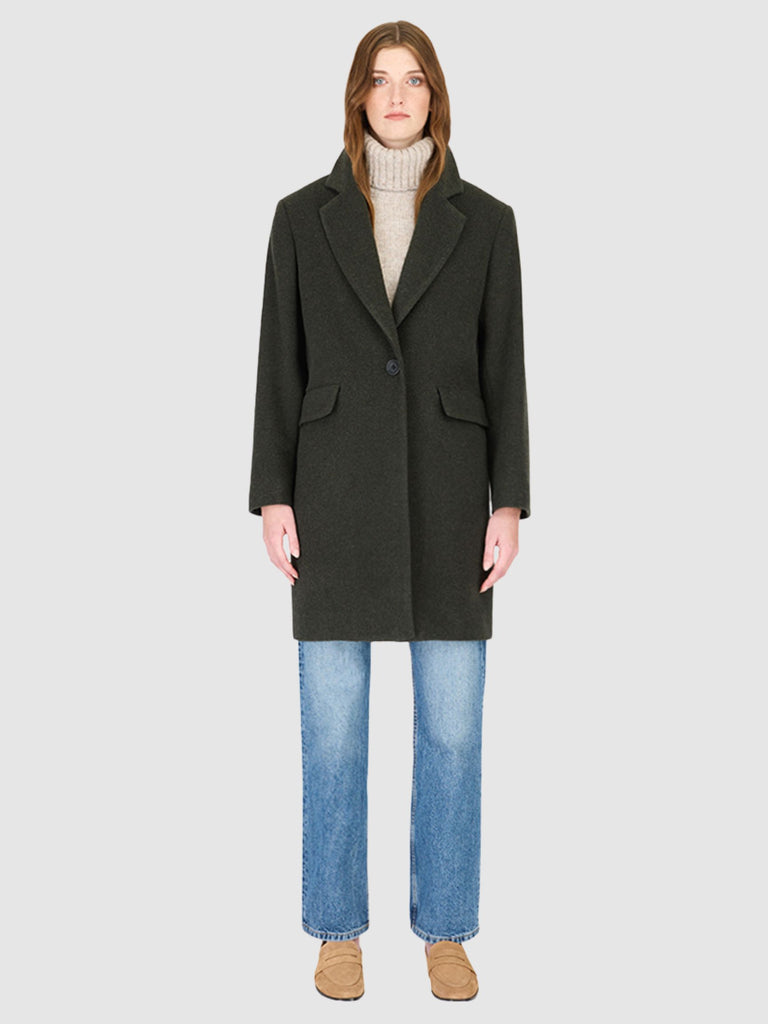 Scarlett Coat in Green Melange