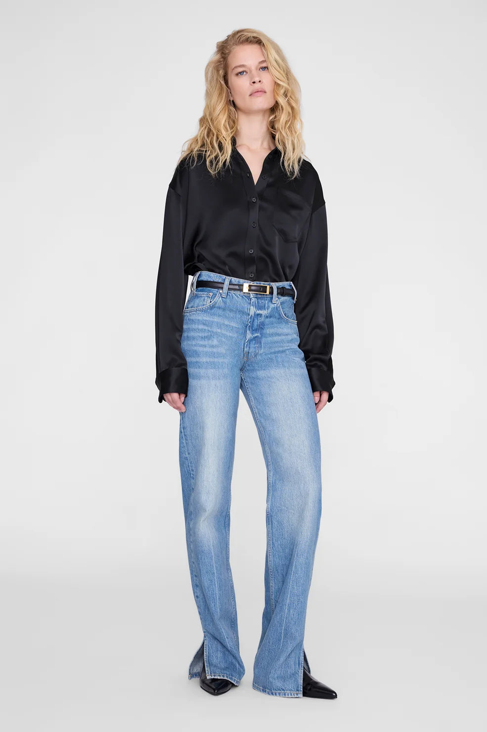 Scott Cropped Shirt in Black