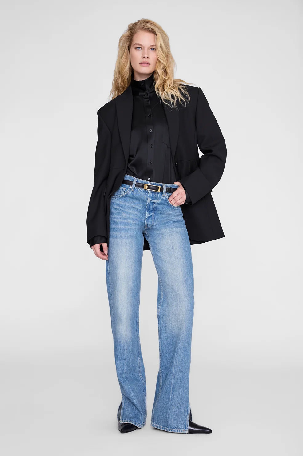 Scott Cropped Shirt in Black