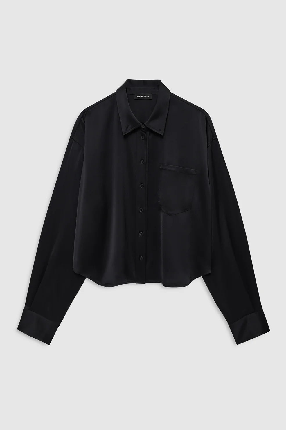 Scott Cropped Shirt in Black