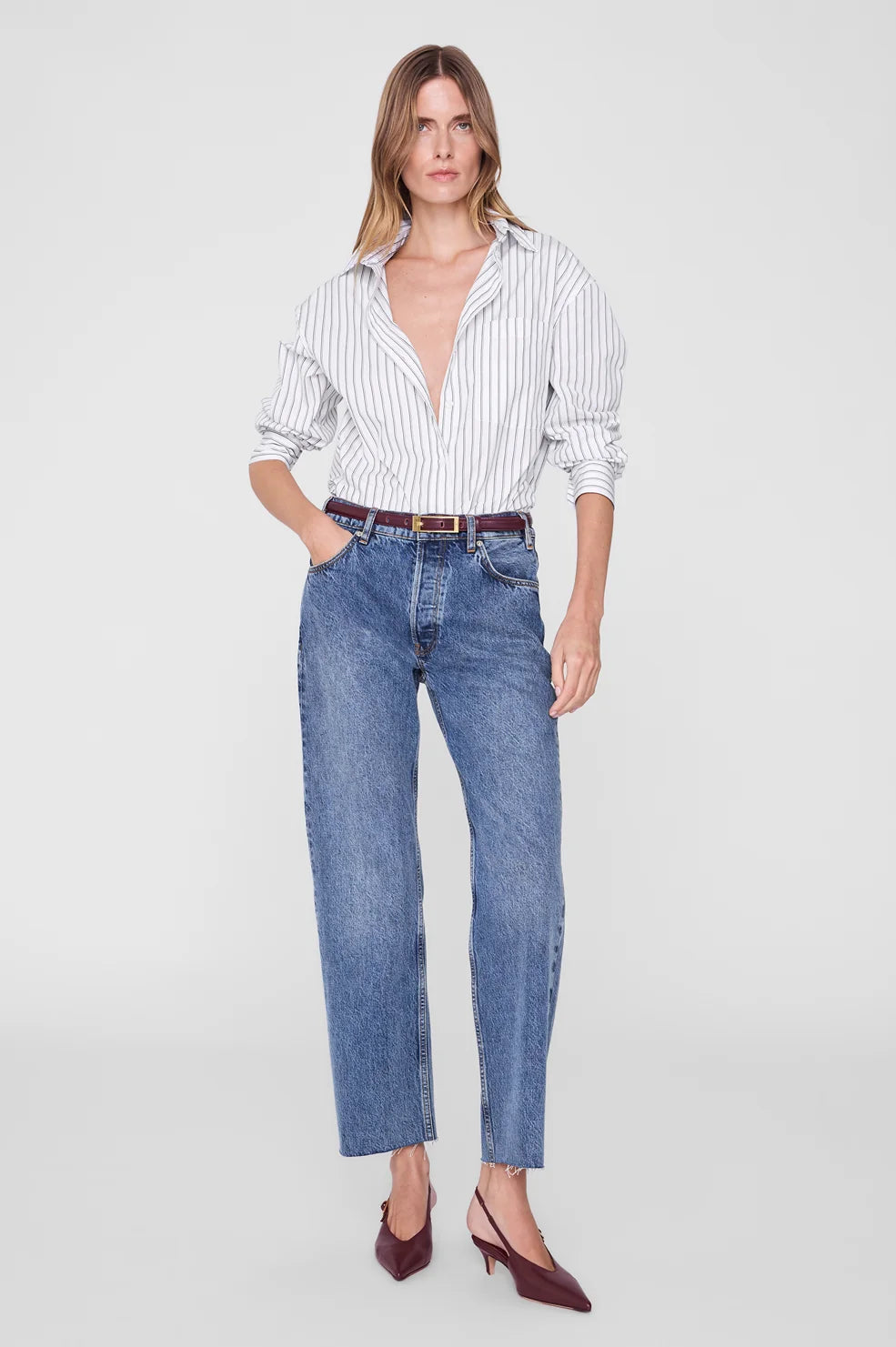 Scott Shirt in White and Black Stripe
