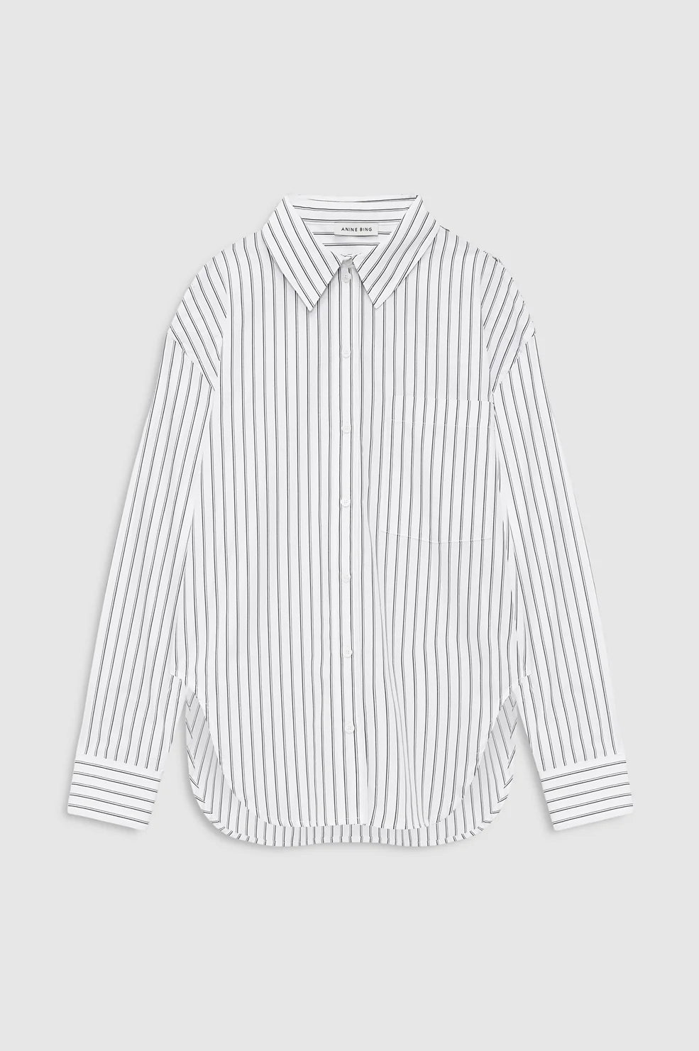 Scott Shirt in White and Black Stripe