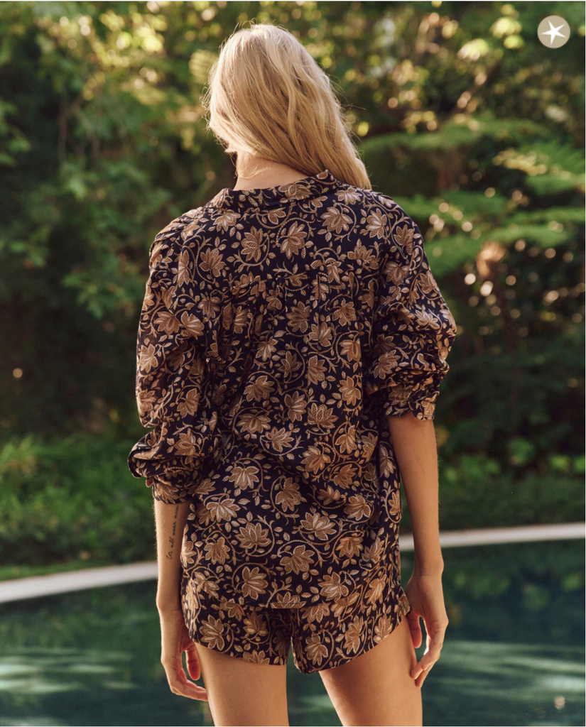 The Cove Shirt. Black Oasis Floral