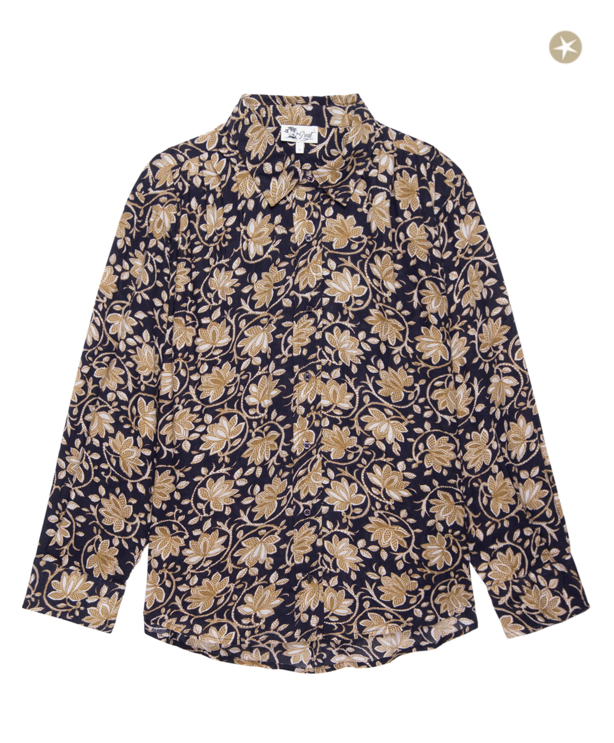 The Cove Shirt. Black Oasis Floral