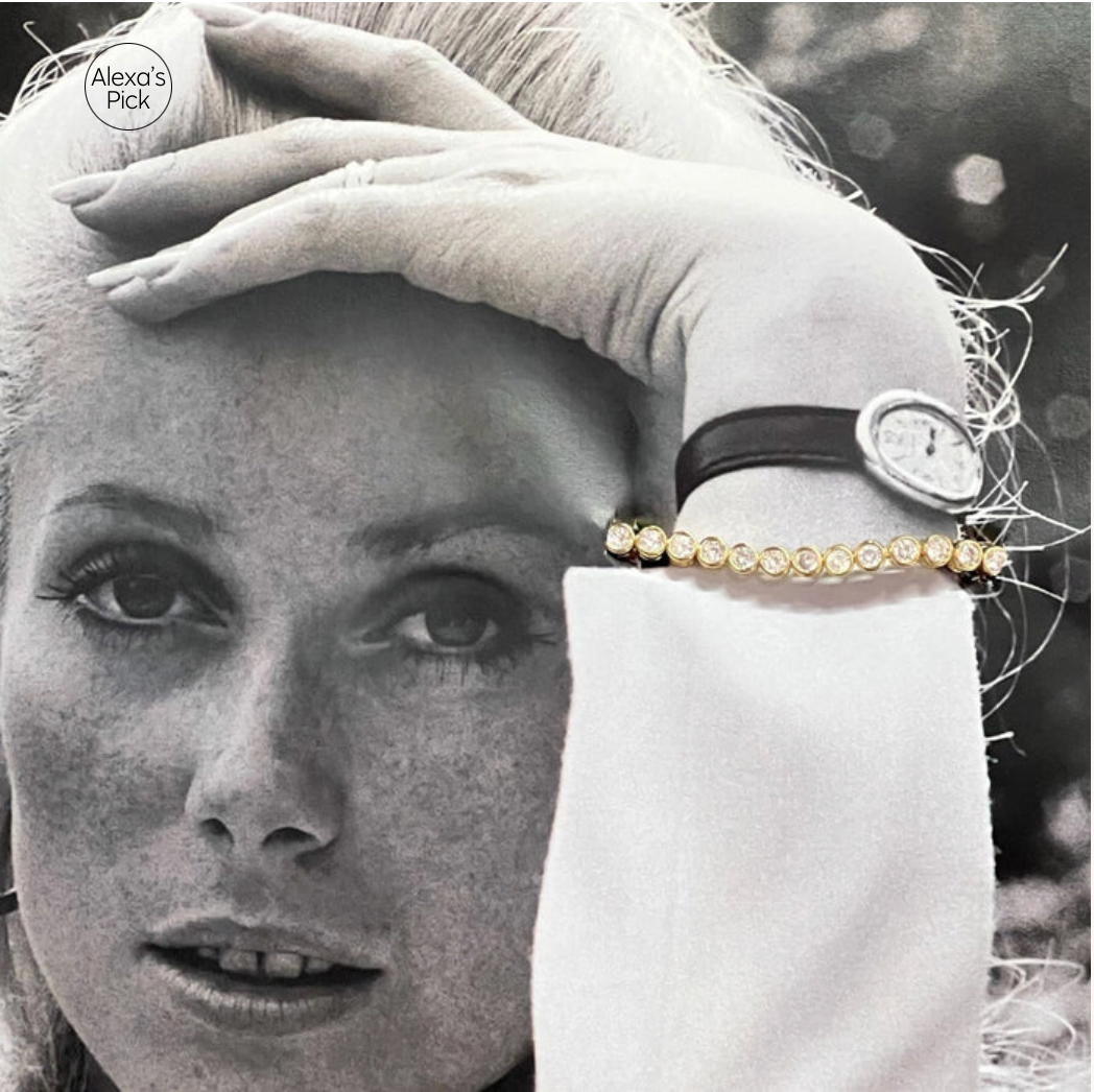 Crystal Bezel Tennis Bracelet in Gold - 6.5"