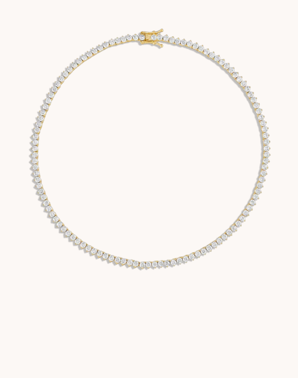 Crystal Tennis Necklace in Gold - 18"