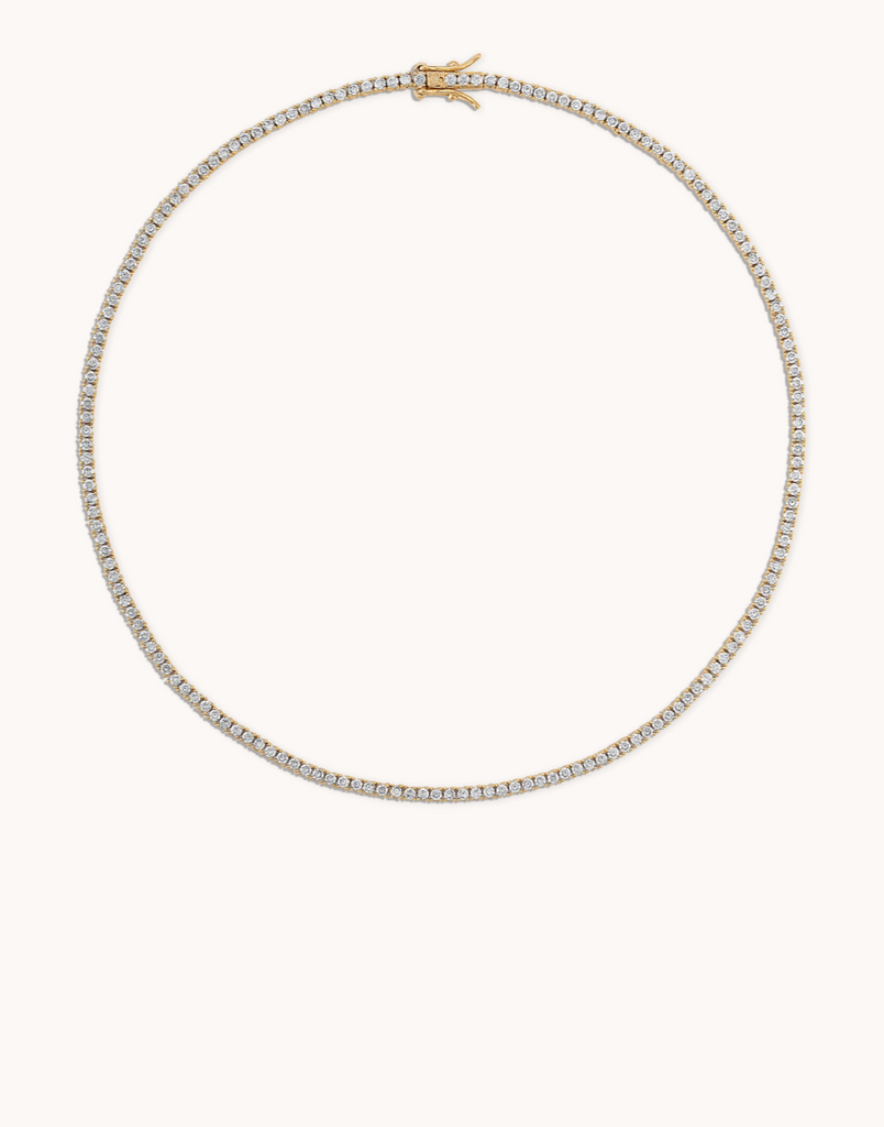 Everyday Tennis Necklace in Gold | 16"