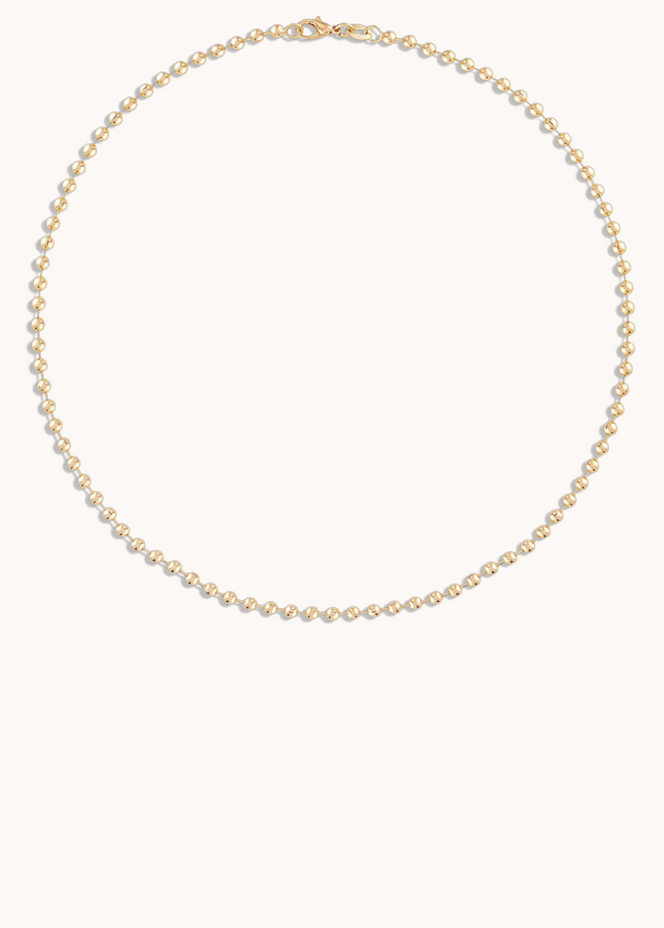 3MM Gold Ball Chain Necklace in Gold | 20"