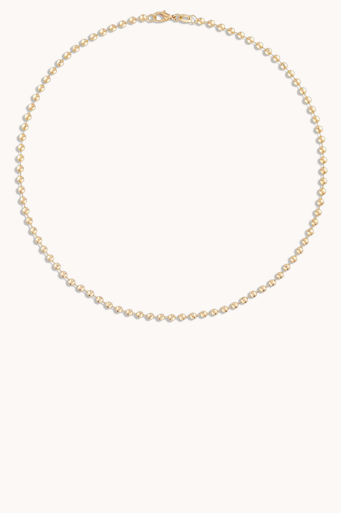 3MM Gold Ball Chain Necklace in Gold - 18"