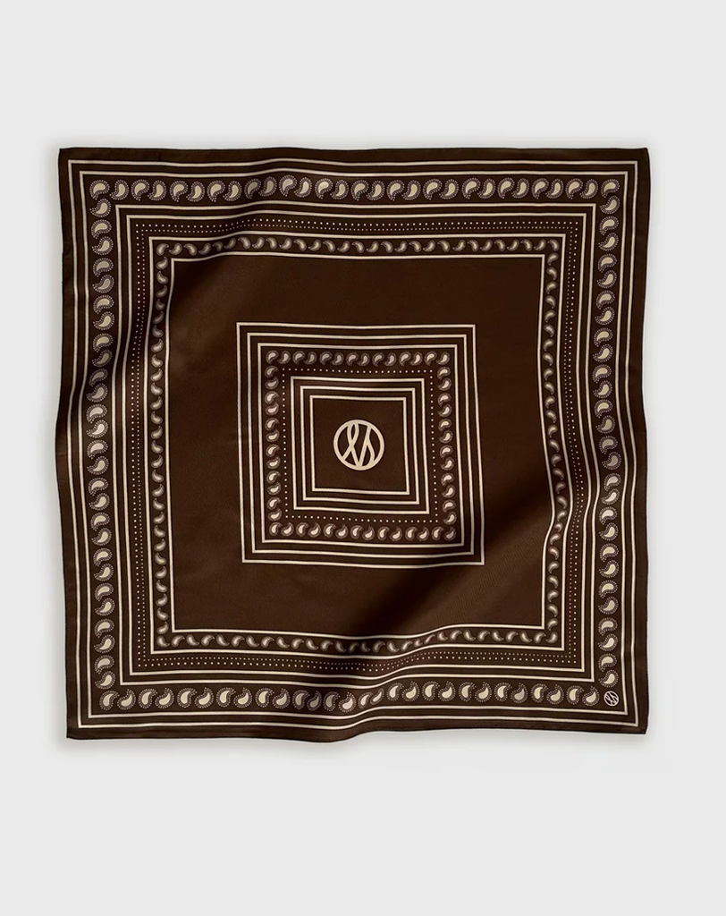 PAISLEY SCARF | MOCHA MOUSSE & CREAM | 50 CM